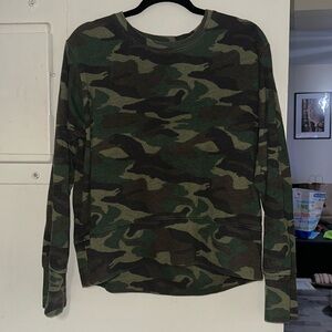 Sundry Camo Crew Neck Sweater